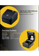 TSC TL241 TT, 203 DPI USB 2.0, ETHERNET BARKOD YAZICI